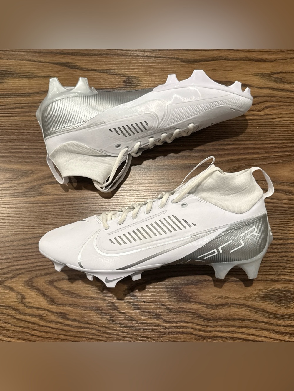 Size 12 Nike Vapor Edge Pro 360 2 White/Silver Football Cleats DA5456-102 #82
